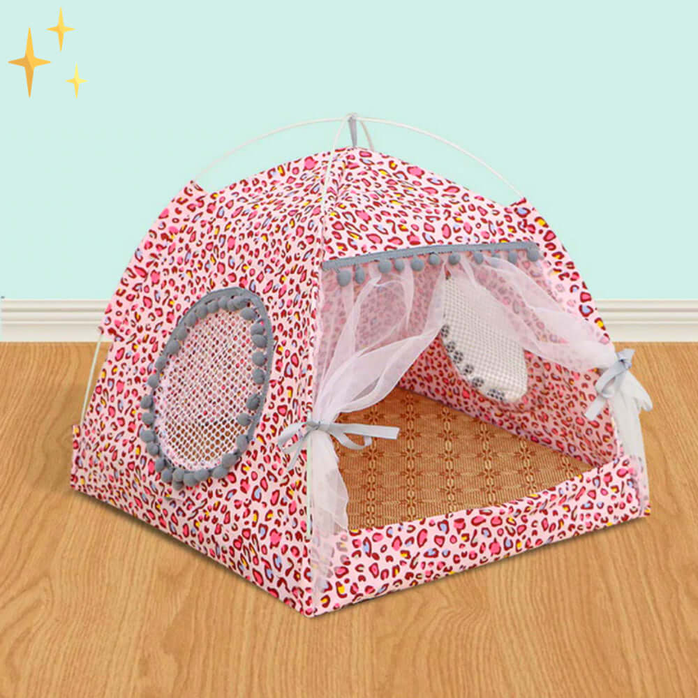 Tente confortable pour animaux de compagnie avec rideaux