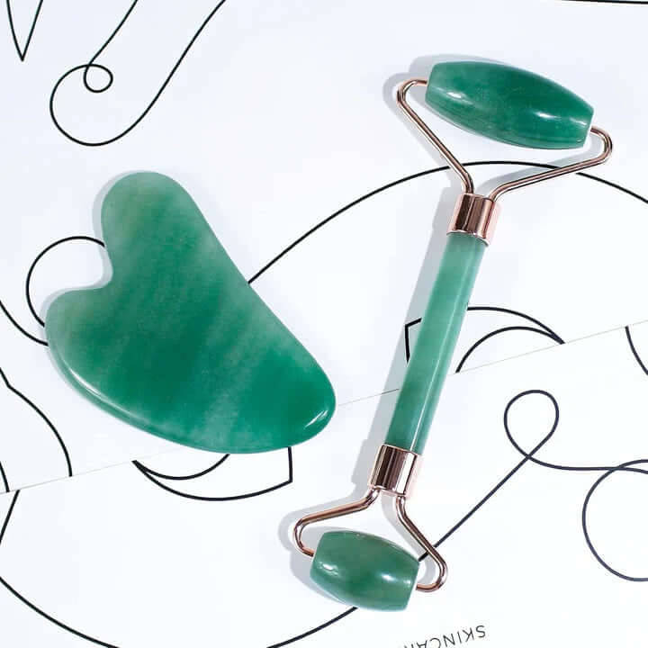Gesichtsroller & Gua Sha Set - Für strahlende Haut