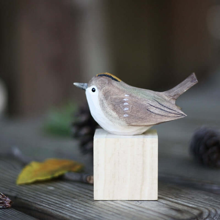 Handgeschnitzte Holzvögel Deko Figur Vögel Skulptur