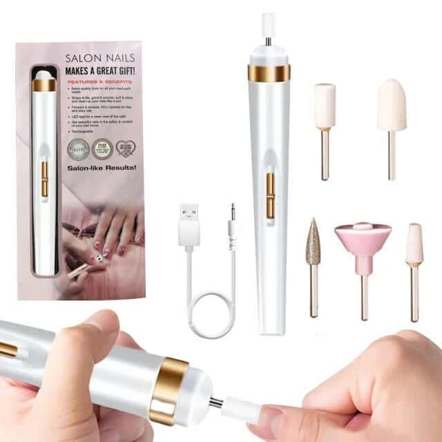 Appareil électrique de soin des ongles 5 en 1 - Kit de manucure avec lumière LED