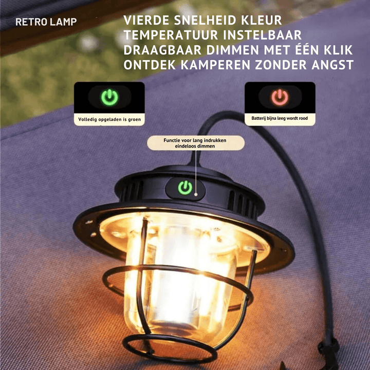 Lampe de camping LED portable au style rétro