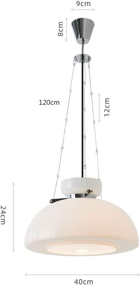Milchige LED Pendelleuchte Modern Glas 40cm