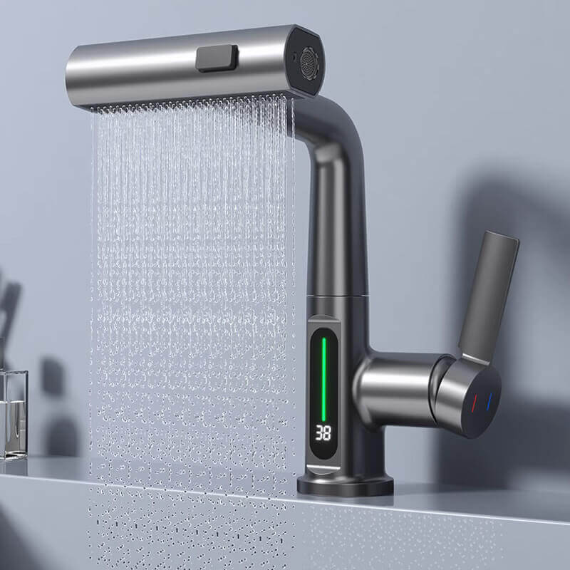 Flexibler Küchenarmatur mit LED, 360° drehbar