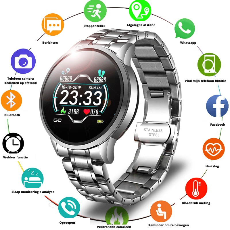 Klassische Smartwatch mit Fitness-Tracker