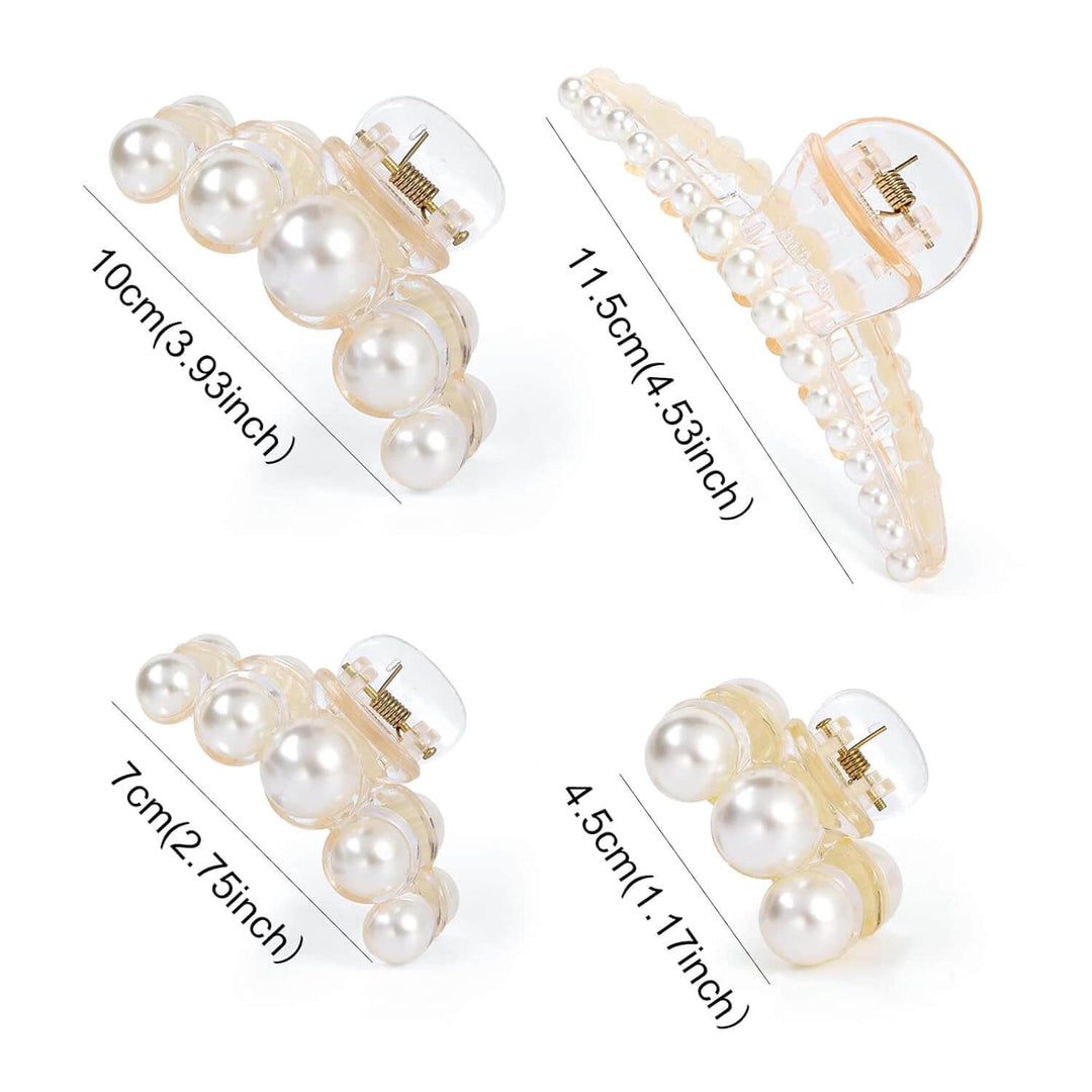 Elegante Perlen-Haarklammern 4er-Set