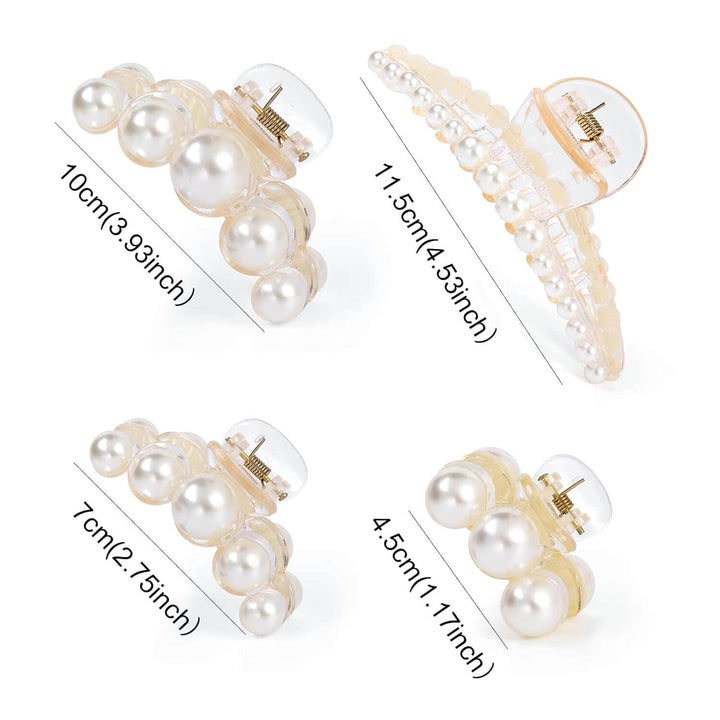 Elegante Perlen-Haarklammern 4er-Set