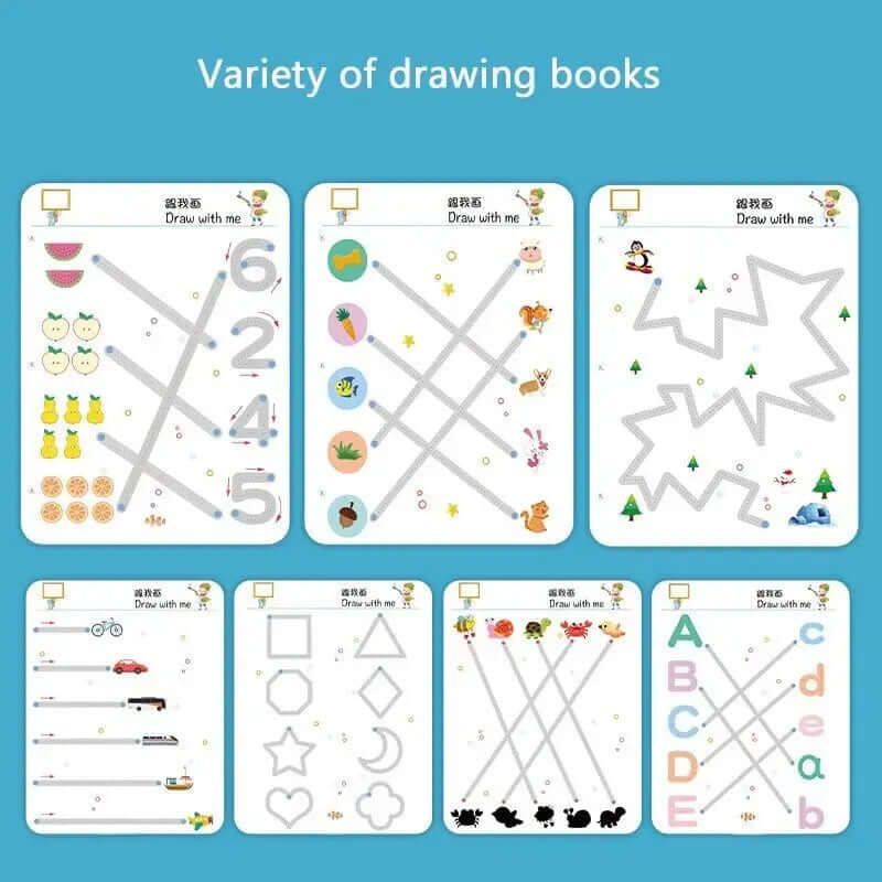 Lern-Schreibbuch für Kinder - Buchstaben - Zahlen & Formen
