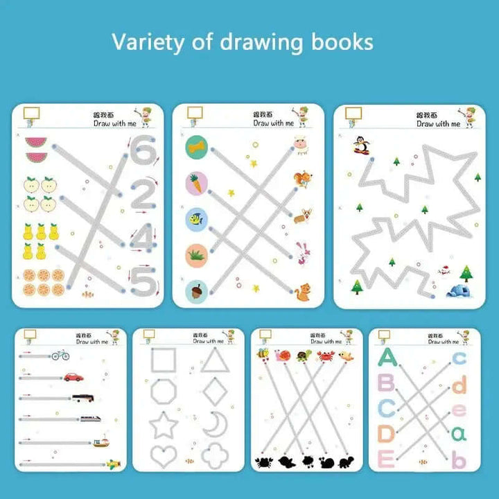 Lern-Schreibbuch für Kinder - Buchstaben - Zahlen & Formen