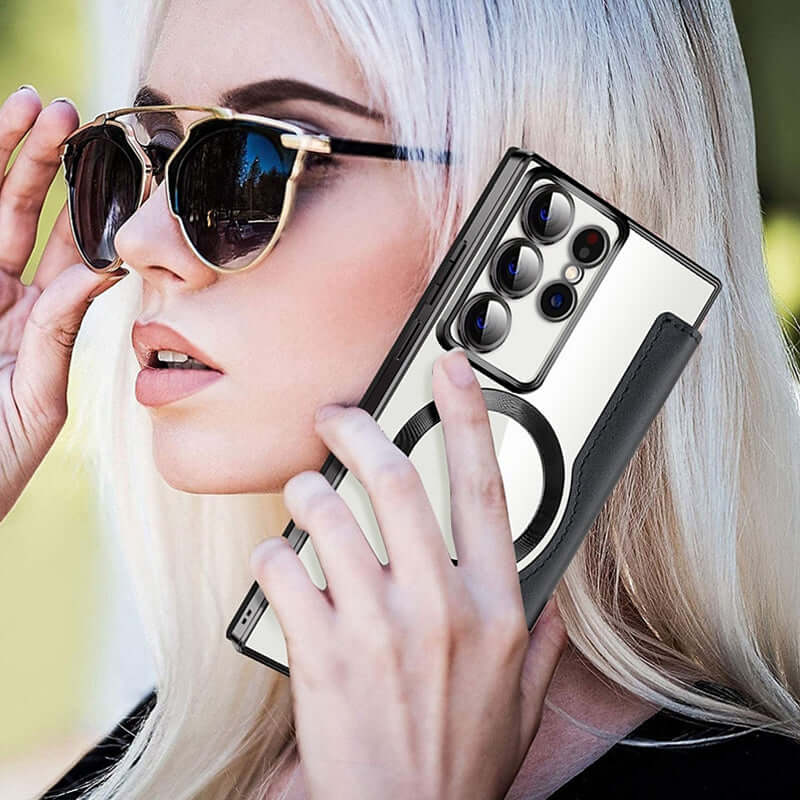 Étui de téléphone en cuir avec fente pour carte