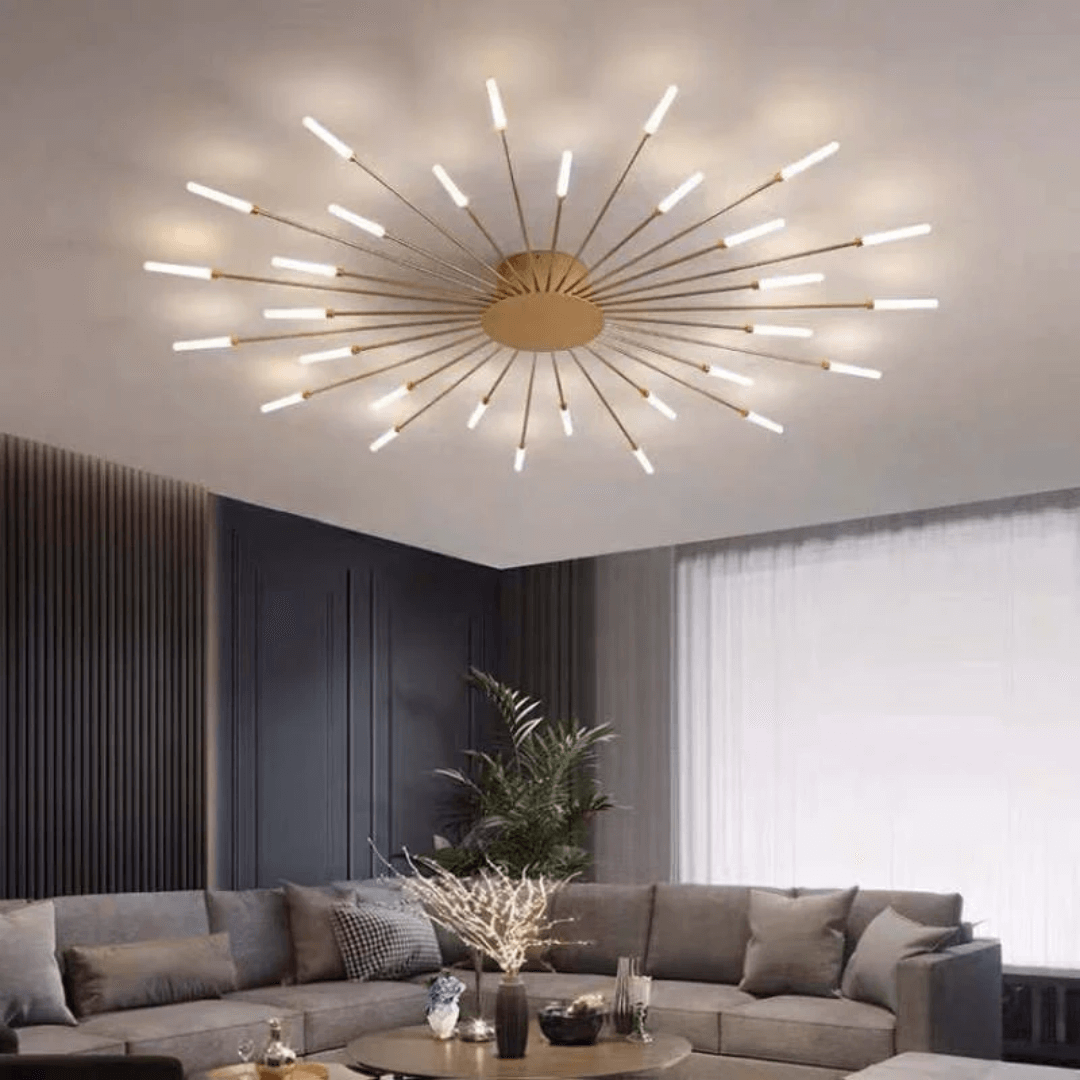 Grand plafonnier LED moderne en métal blanc acrylique