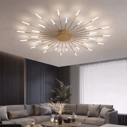 Grand plafonnier LED moderne en métal blanc acrylique