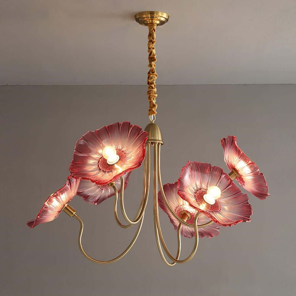 Moderner Glas-Kronleuchter Lotusblüten-Design