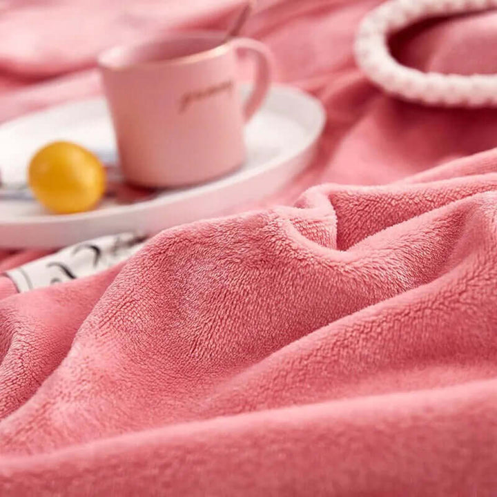 Kuschelige Rosa Flanell-Fleece-Decke