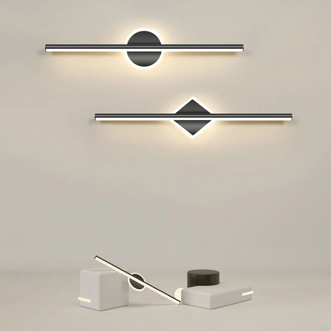 LED Wandleuchte Modern Schwarz - Gold 3 Lichtfarben