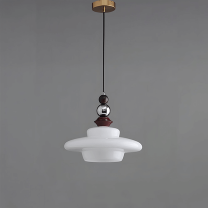 Elegante Beige Glas Hängeleuchte
