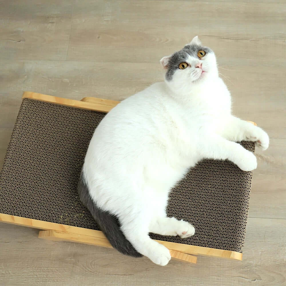 Katzenkratzbett mit Stoffbezug