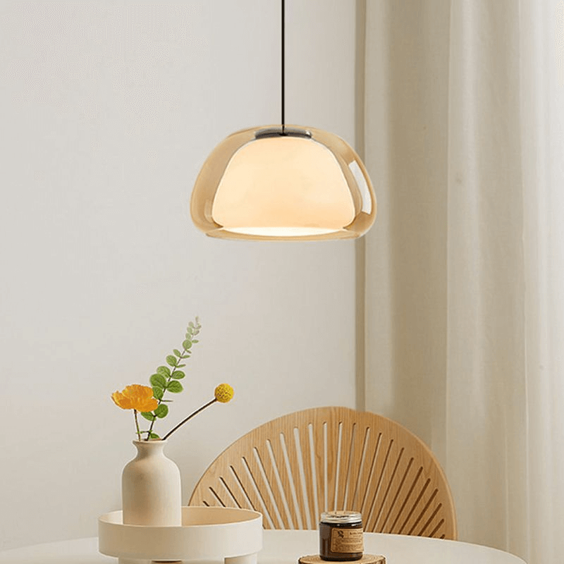 Moderne Milchglas Hängeleuchte Jelly