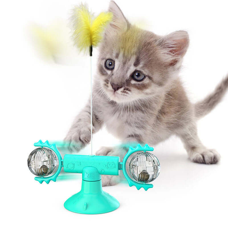Jouet pour chat avec griffoir et moulin à vent - Interactif
