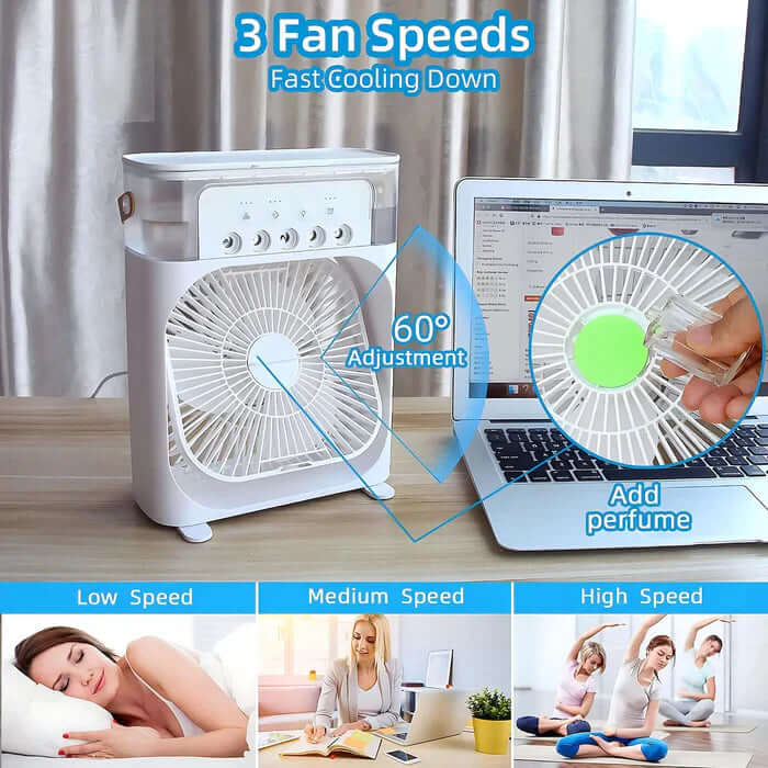 Tragbarer 3-in-1 Luftkühler mit LED