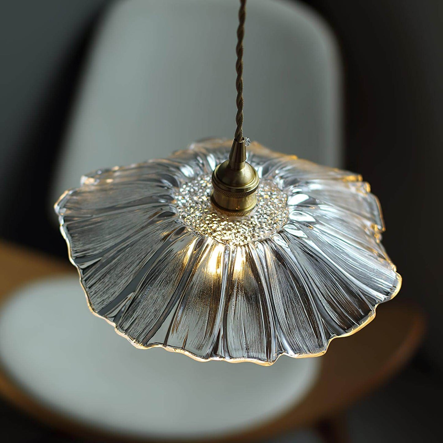 Blumen-Glas-Pendelleuchte 28cm