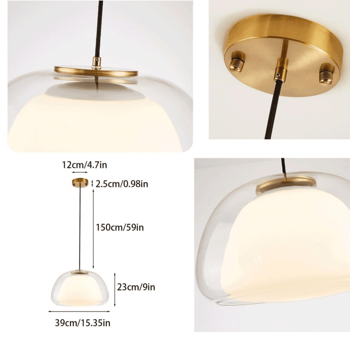 Moderne Milchglas Hängeleuchte Jelly