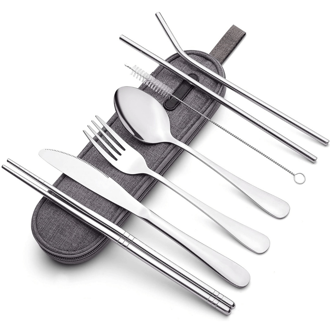 Ensemble de couverts portables en acier inoxydable - compagnon de voyage