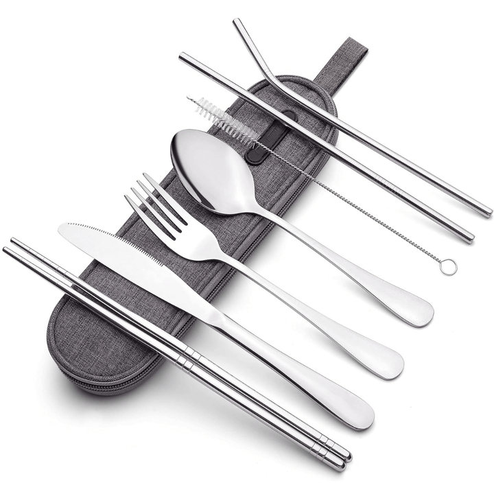 Ensemble de couverts portables en acier inoxydable - compagnon de voyage