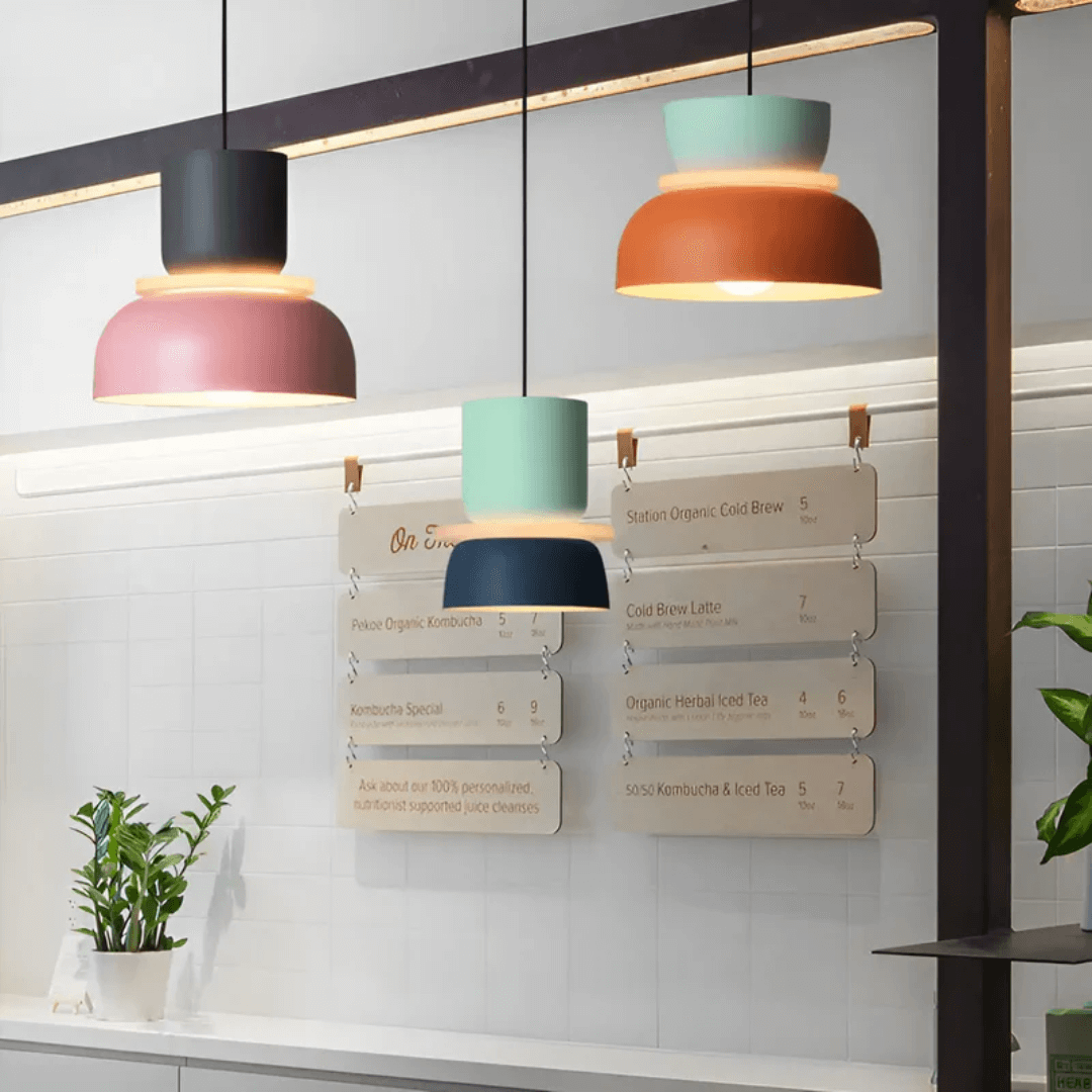 Bunte LED Pendelleuchte Macaron Design
