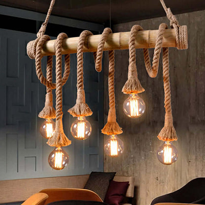Suspension réglable en bambou - design corde