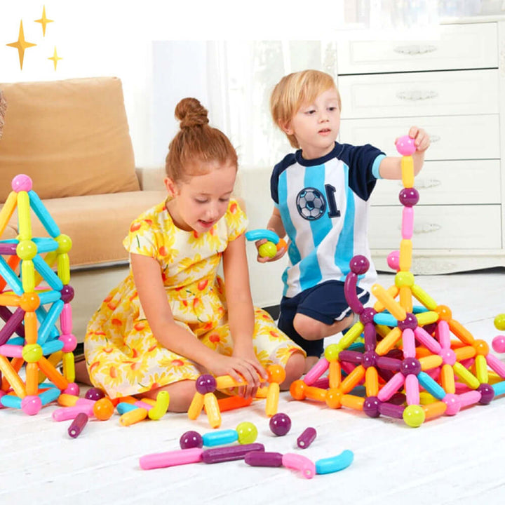 64 Magnetische Bausteine Set für Kreatives Bauen