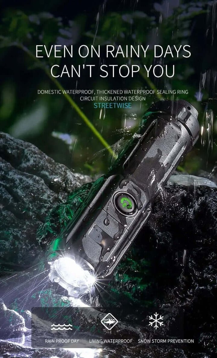 Leistungsstarke LED Taschenlampe, Zoom, USB