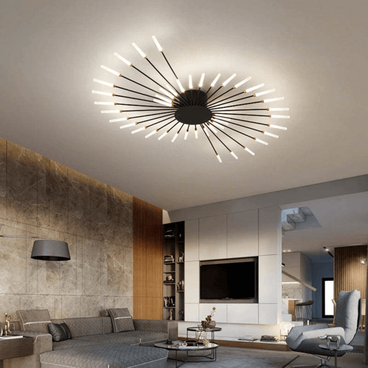 Grand plafonnier LED moderne en métal blanc acrylique