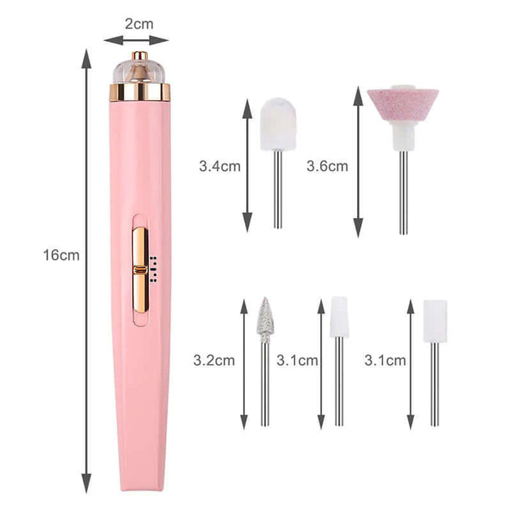 5-in-1 Elektrisches Nagelpflegegerät - Maniküre-Set mit LED-Licht