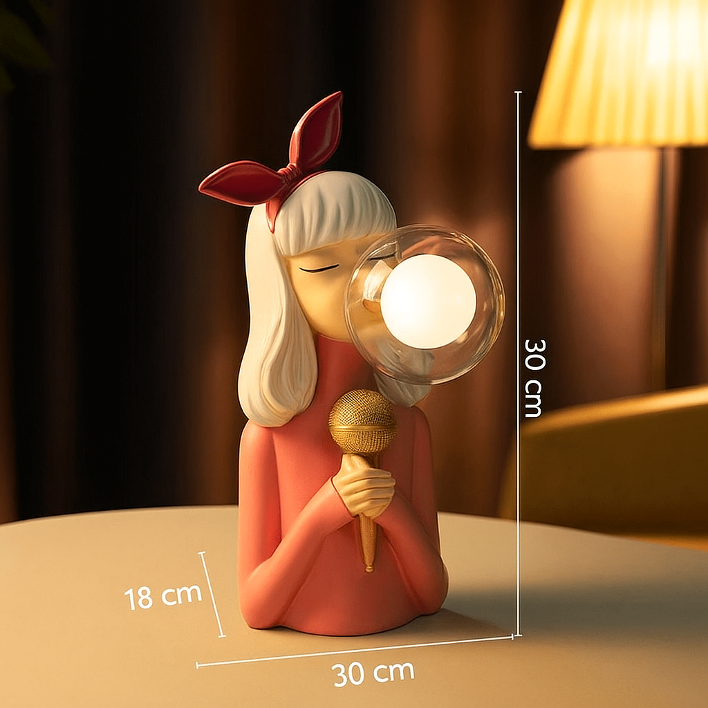 Lampada da tavolo LED decorativa in resina sintetica