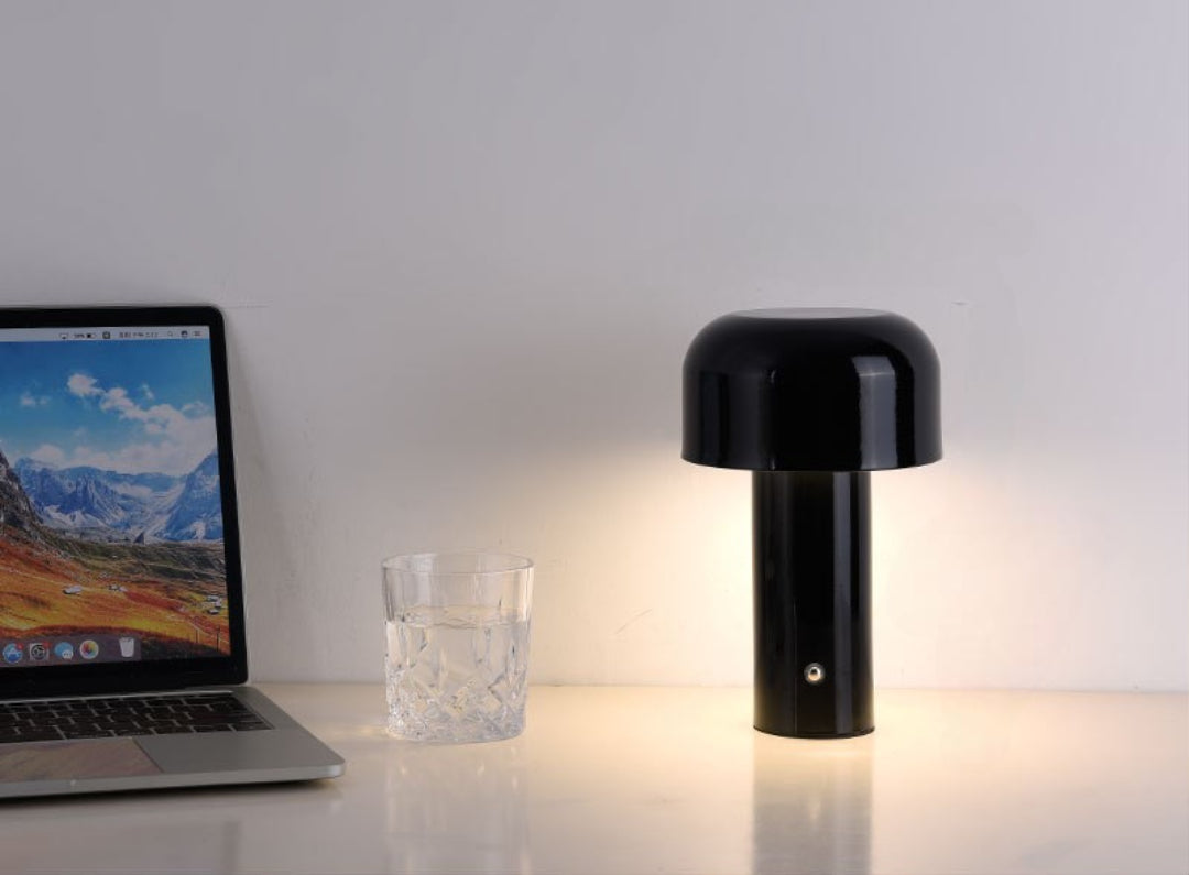 Lámpara de mesa con forma de hongo inalámbrica, regulable