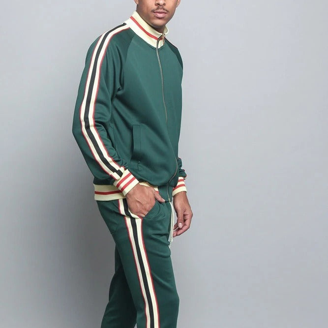 Herren Trainingsanzug Set | Streifenjacke & Jogginghose - Komfort