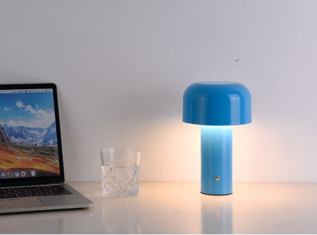 Lámpara de mesa con forma de hongo inalámbrica, regulable
