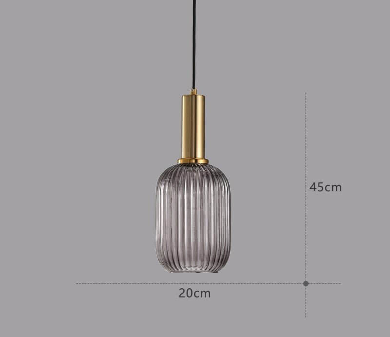 Lampe à suspension rétro en verre coloré