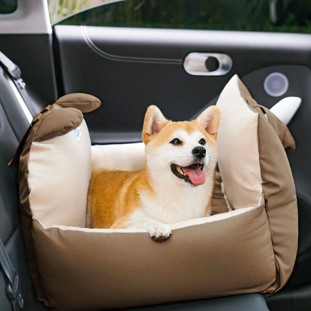 Panier de voiture sécurisé pour chien avec coussin de protection