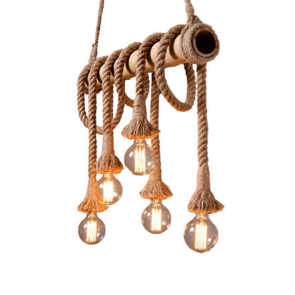 Suspension réglable en bambou - design corde