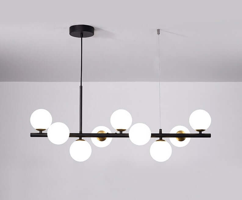 Suspension de table à manger luxueuse en verre
