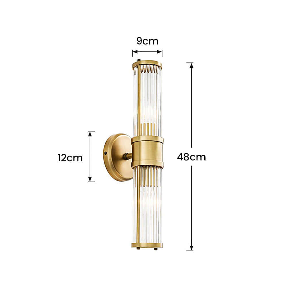 Goldene Wandleuchte Badlampe 48cm Luxus Design