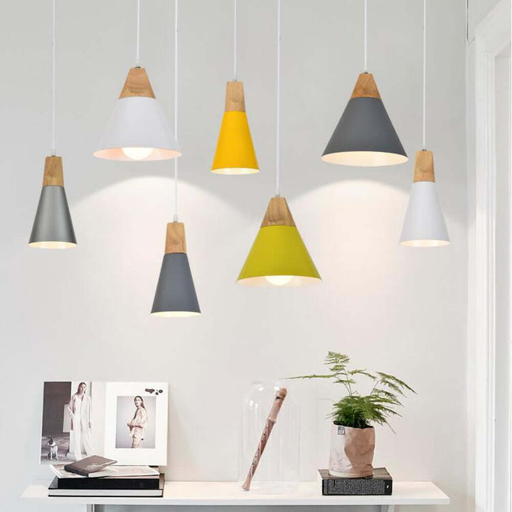 Hängeleuchte Holz & Metall Kinderzimmerlampe