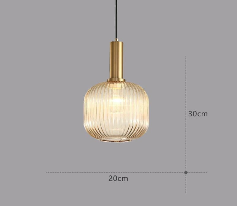 Lampe à suspension rétro en verre coloré