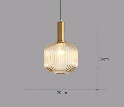 Lampe à suspension rétro en verre coloré