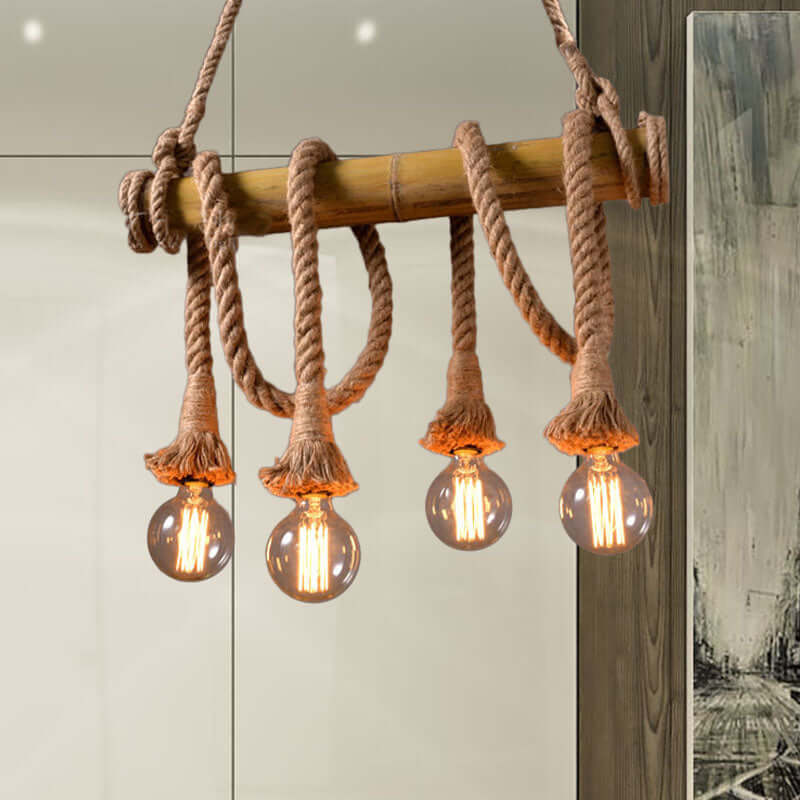 Suspension réglable en bambou - design corde