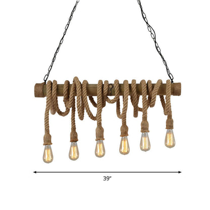 Suspension réglable en bambou - design corde