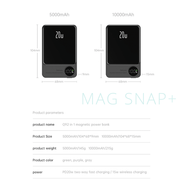 Batterie externe magnétique 5000/10000 mAh