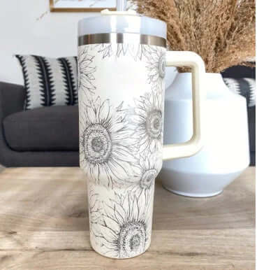 Isolierbecher mit Griff & Strohhalm - Kaffeebecher & Wasserflasche