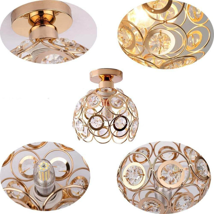 Luxuriöse Goldene Ball Deckenleuchte